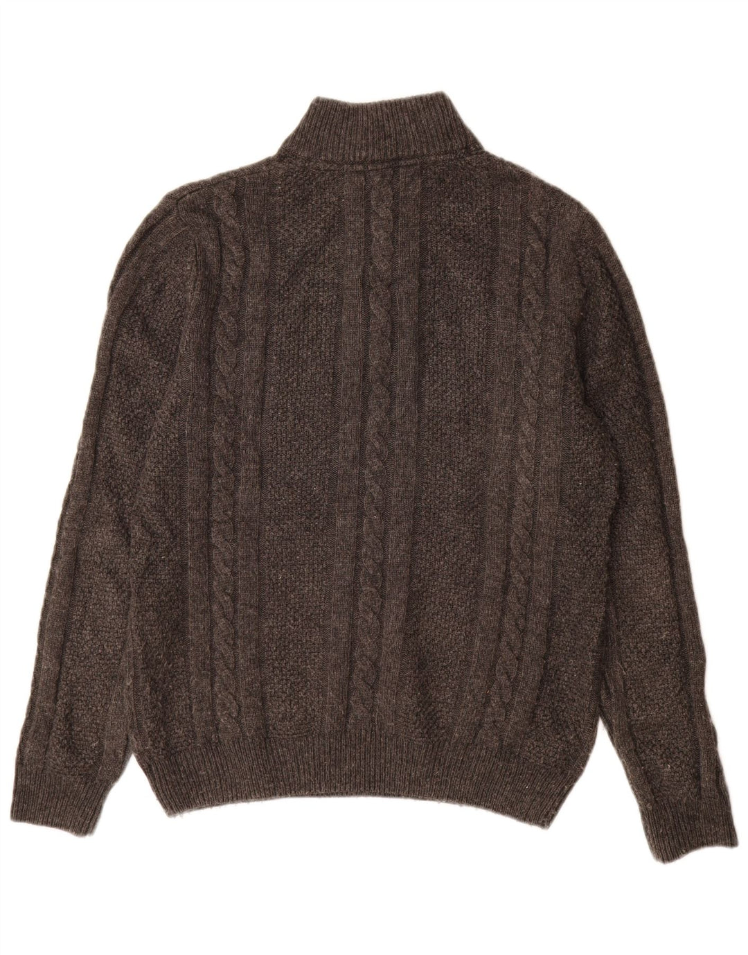 Crew Clothing Herren-Pullover mit Reißverschluss am Hals, große graue Wolle