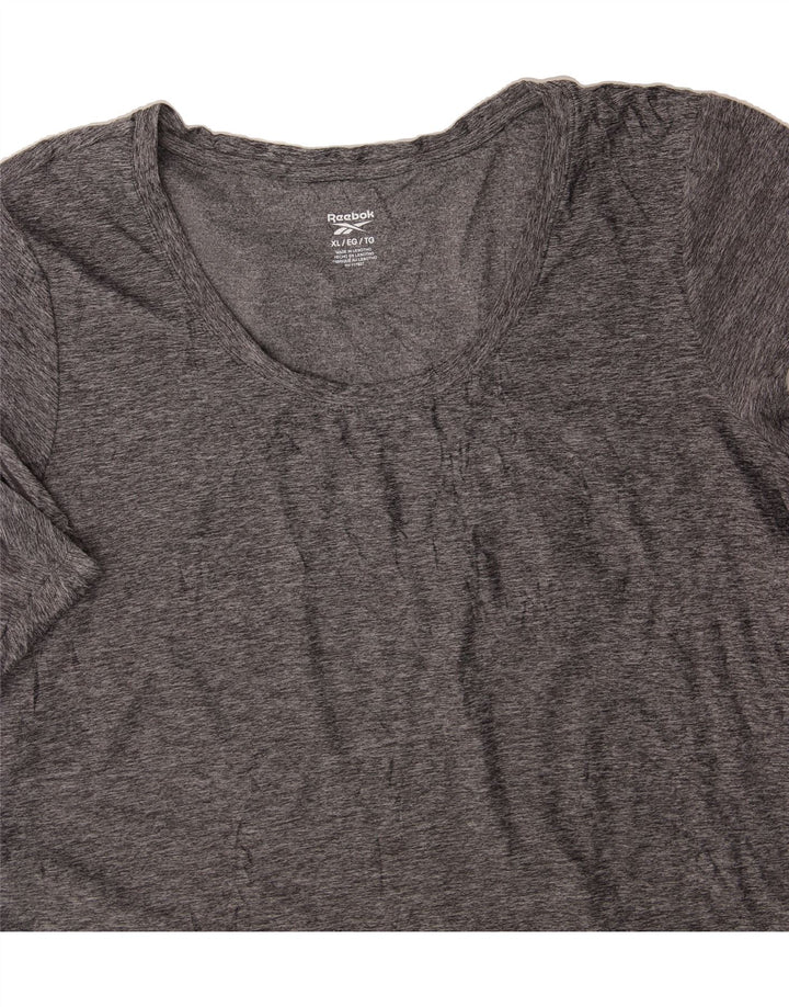 REEBOK Womens T-Shirt Top UK 18 XL Grey Polyester Vintage Reebok and Second-Hand Reebok from Messina Hembry 