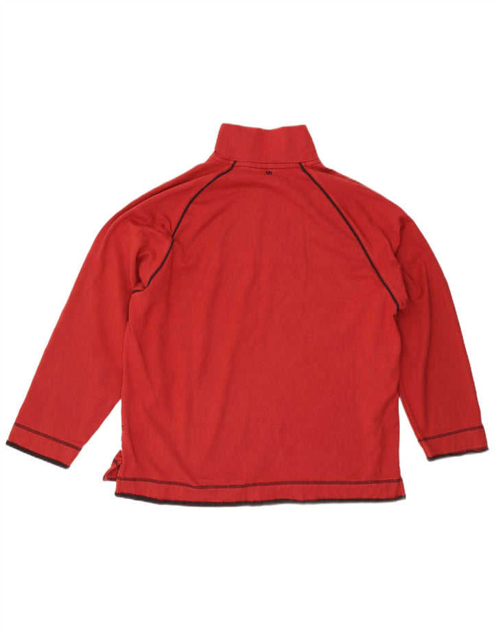 Fat Face Herren-Pullover mit Reißverschluss am Hals, XL, rote Baumwolle