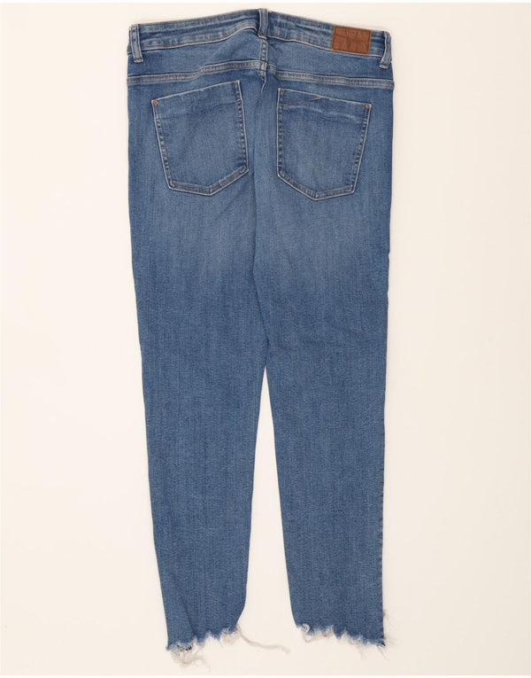 Zara Damen Skinny Distressed Cropped Jeans EU 42 Large W32 L26 Blaue Baumwolle