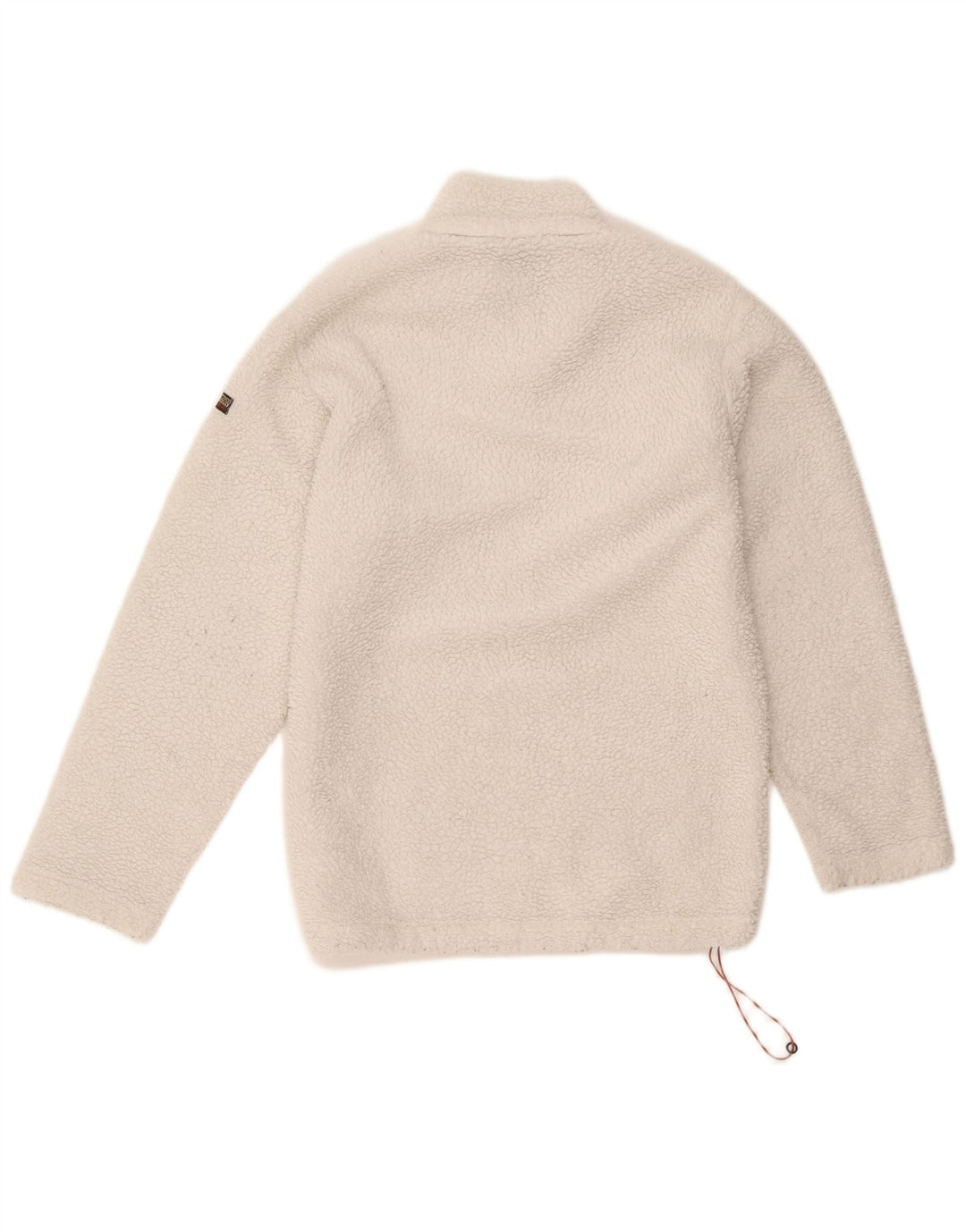 Napapijri Herren Geographic Fleece-Pullover mit Reißverschluss, Größe S, Weiß, Polyester