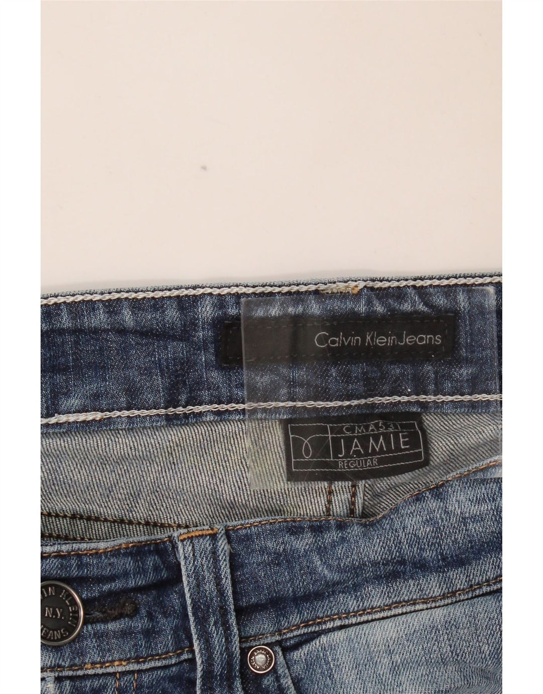CALVIN KLEIN Damen Jamie Straight Jeans W32 L33 Blau