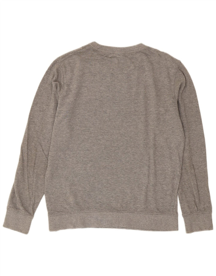 Jack & Jones Herren-Sweatshirt-Pullover aus mittelgrau gefleckter Baumwolle