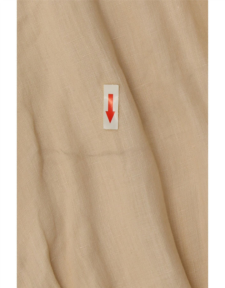 Emanuel Ungaro Herren Kurzarm-Pullover-Hemd, groß, Beige, Farbblock