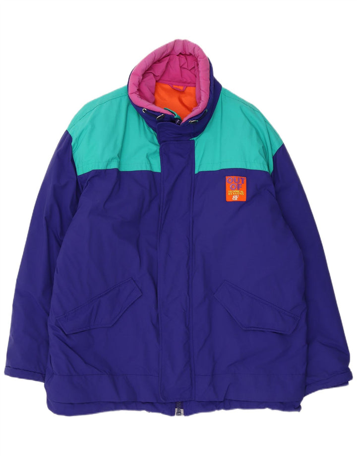 Belfe Herren-Windbreaker-Jacke, UK 44 2XL, blaues Colourblock-Nylon
