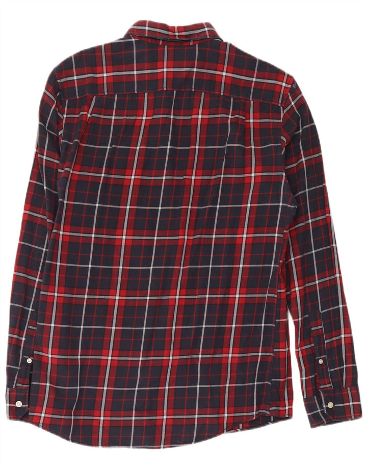 Jack Wills Herren-Flanellhemd mit klassischer Passform, mittelblau karierte Baumwolle