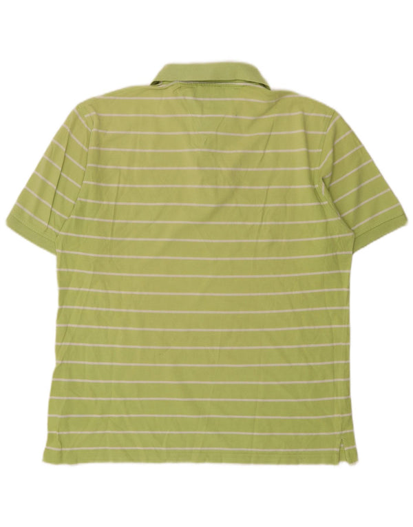 Tommy Hilfiger Mens Polo Shirt Large Green Striped Cotton