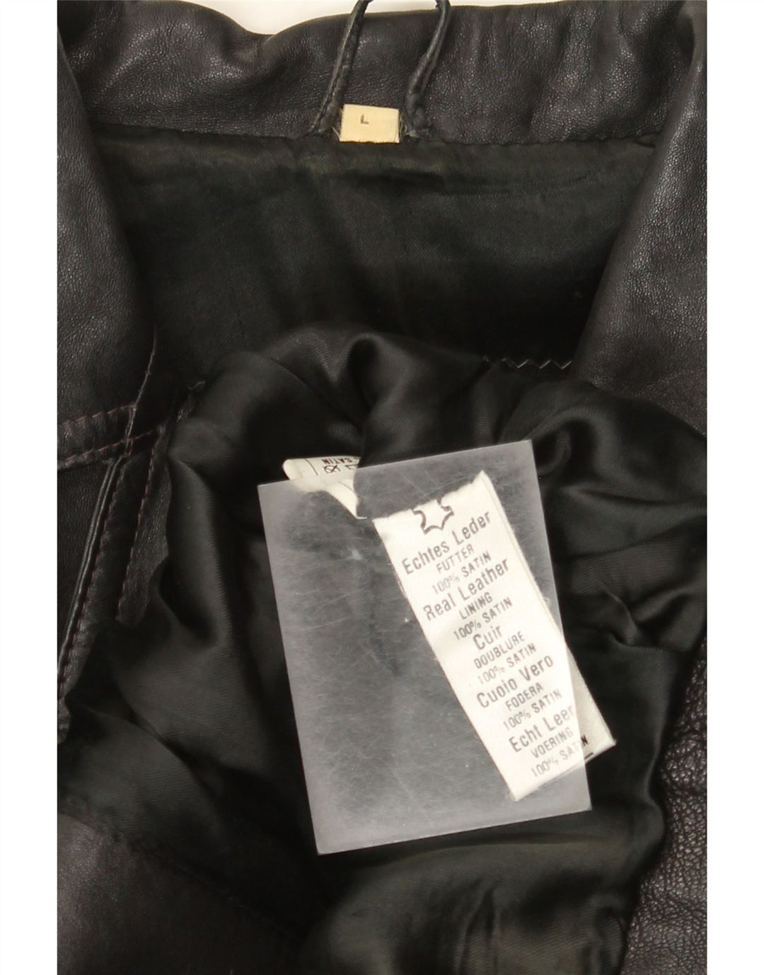 Vintage Damen Leder Bikerjacke UK 14 Großes schwarzes Leder