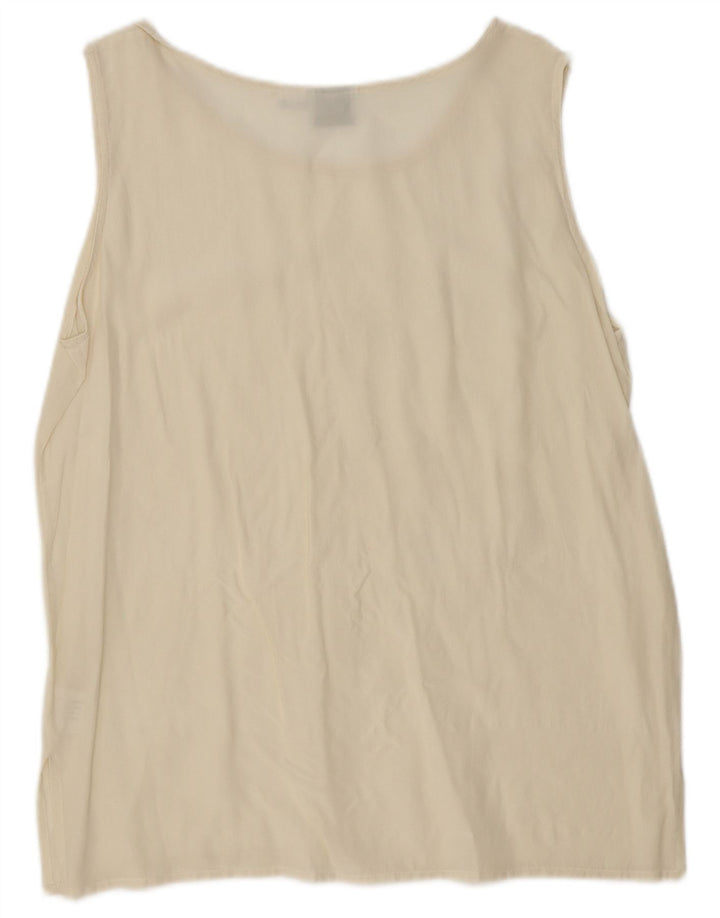 Reine Seide Damen Weste Top UK 14 Mittelbeige Seide