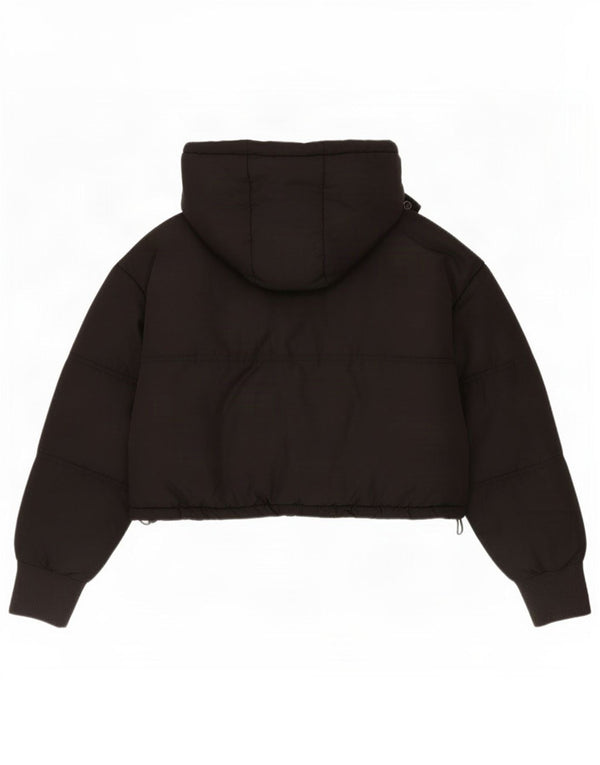 Topshop Womens Crop Hooded Oversized Wattierte Jacke UK 8 Small Schwarz