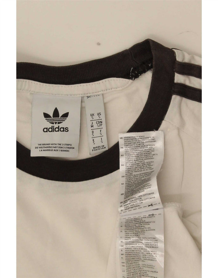 Adidas Herren T-Shirt Top Small Weiß Baumwolle