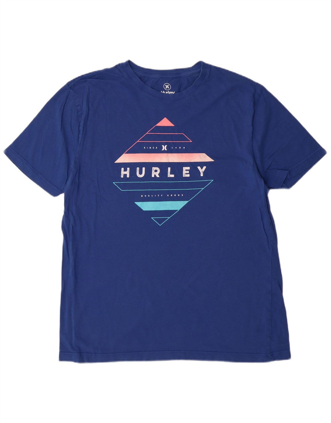 Hurley Herren Grafik-T-Shirt-Oberteil aus mittelblauer Baumwolle