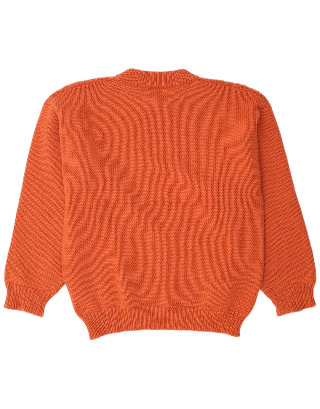 Trademark Herren-Pullover mit Rundhalsausschnitt, Mittelorange, Fair-Isle-Wolle