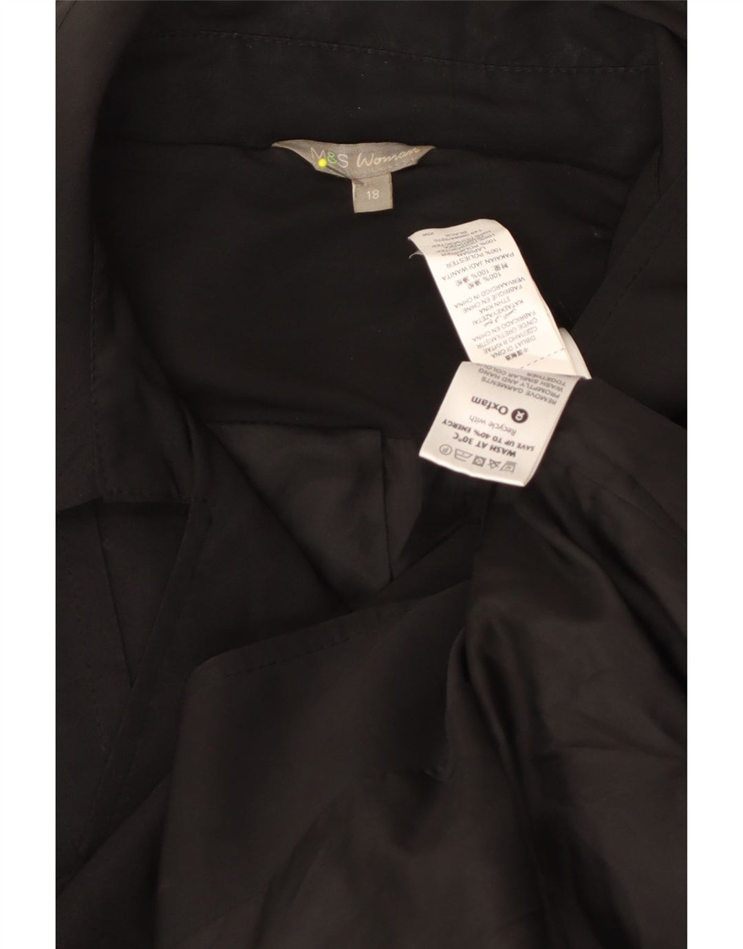 Marks & Spencer Damen Trenchcoat UK 18 XL Schwarz Polyester