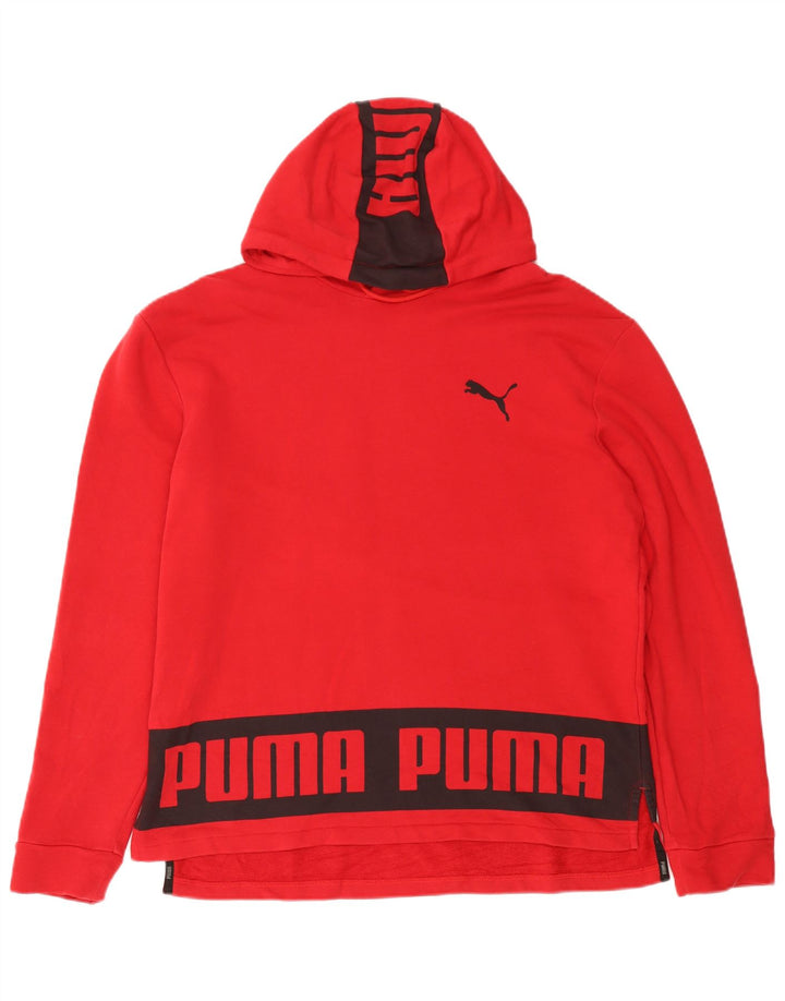 PUMA Herren-Kapuzenpullover mit Grafik, groß, rot, Farbblock