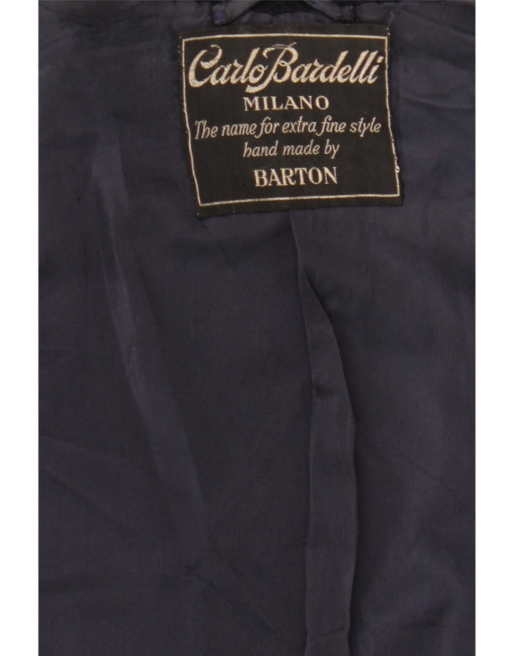 Carlo Bardelli Zweireihiger Herrenmantel UK 36 Small Marineblau