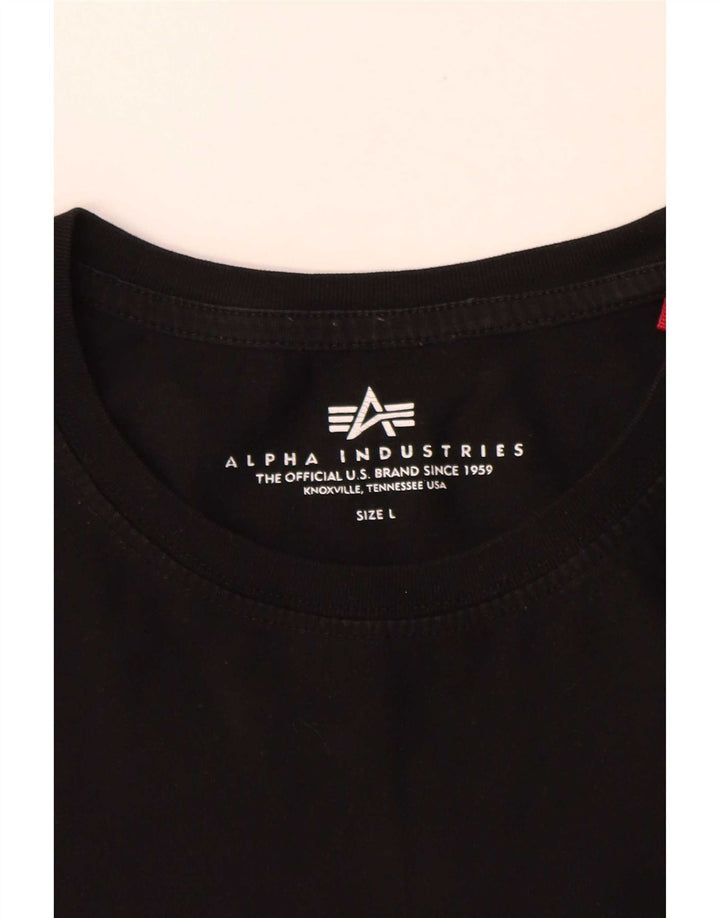 Alpha Industries Herren T-Shirt Top Large Schwarz Baumwolle