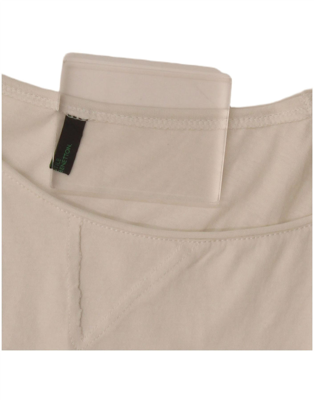 BENETTON Damen T-Shirt Top UK 12 Medium Weiß