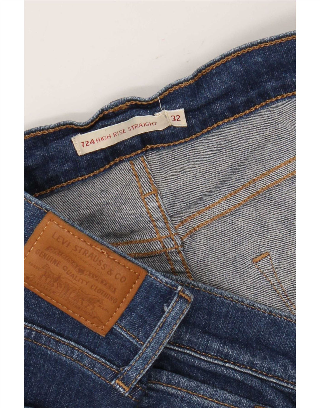 Levi's Damen 724 High Rise Straight Jeans W32 L26 Blau
