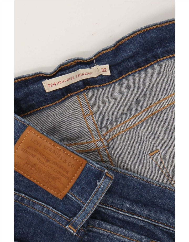 Levi's Damen 724 High Rise Straight Jeans W32 L26 Blau