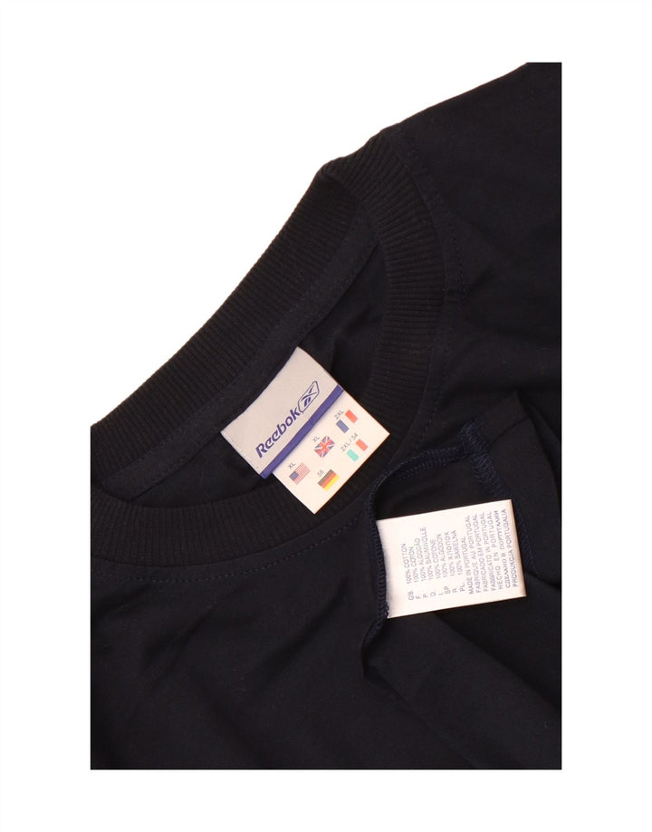 Reebok Herren T-Shirt Top XL Marineblau Baumwolle