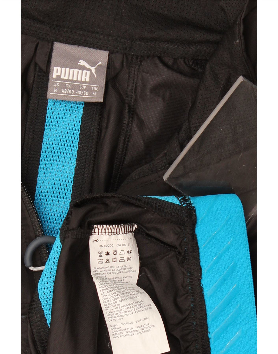 PUMA Herren-Trainingsanzug-Top-Jacke, Mittelschwarzes Farbblock-Polyester