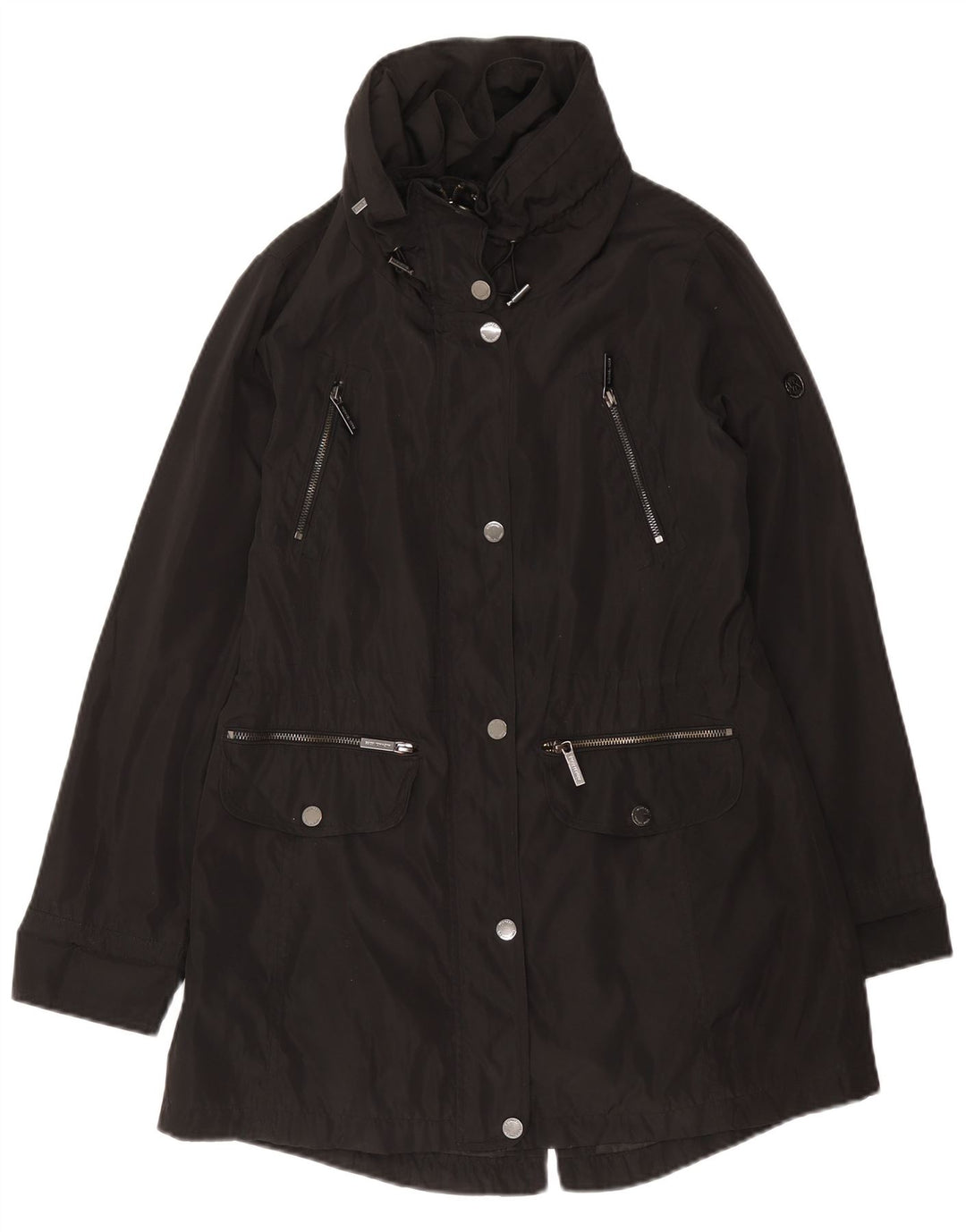 Michael Kors Damen-Parka mit Kapuze, UK 10, Größe S, Schwarz, Polyester