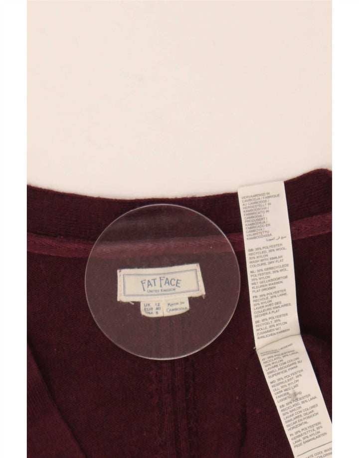 Fat Face Damen-Strickjacke, UK 12, mittleres Burgunderrot, Polyester