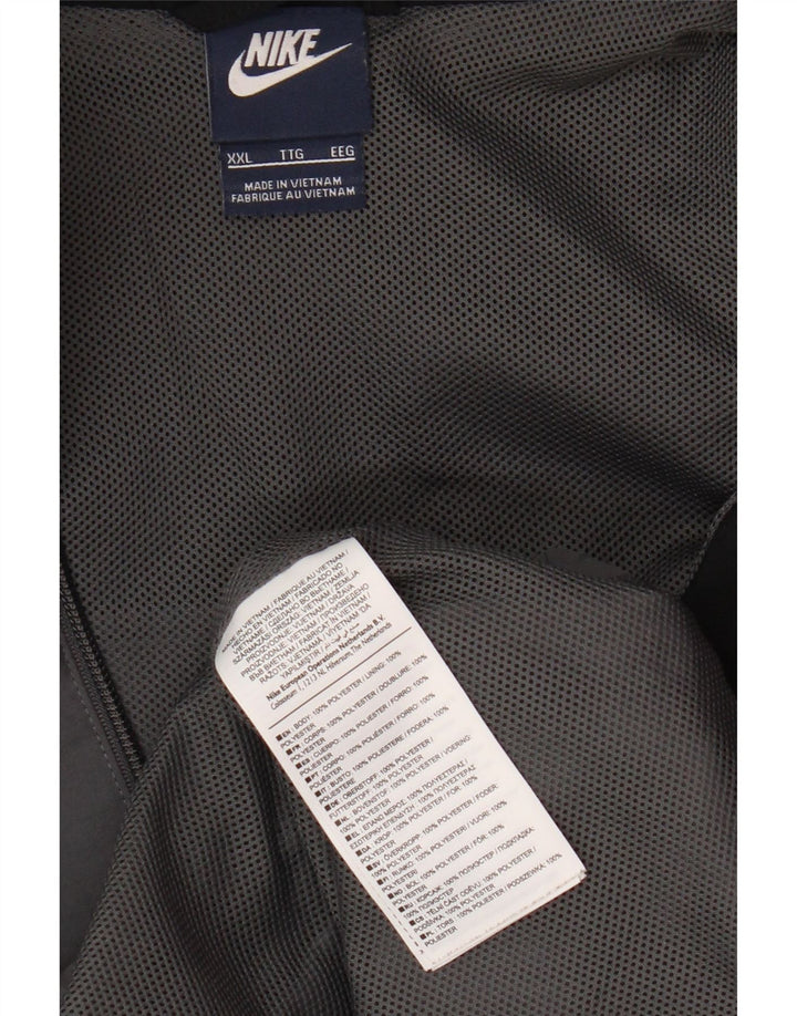 Nike Herren-Trainingsanzugoberteil, Jacke, 2XL, graues Colourblock-Polyester