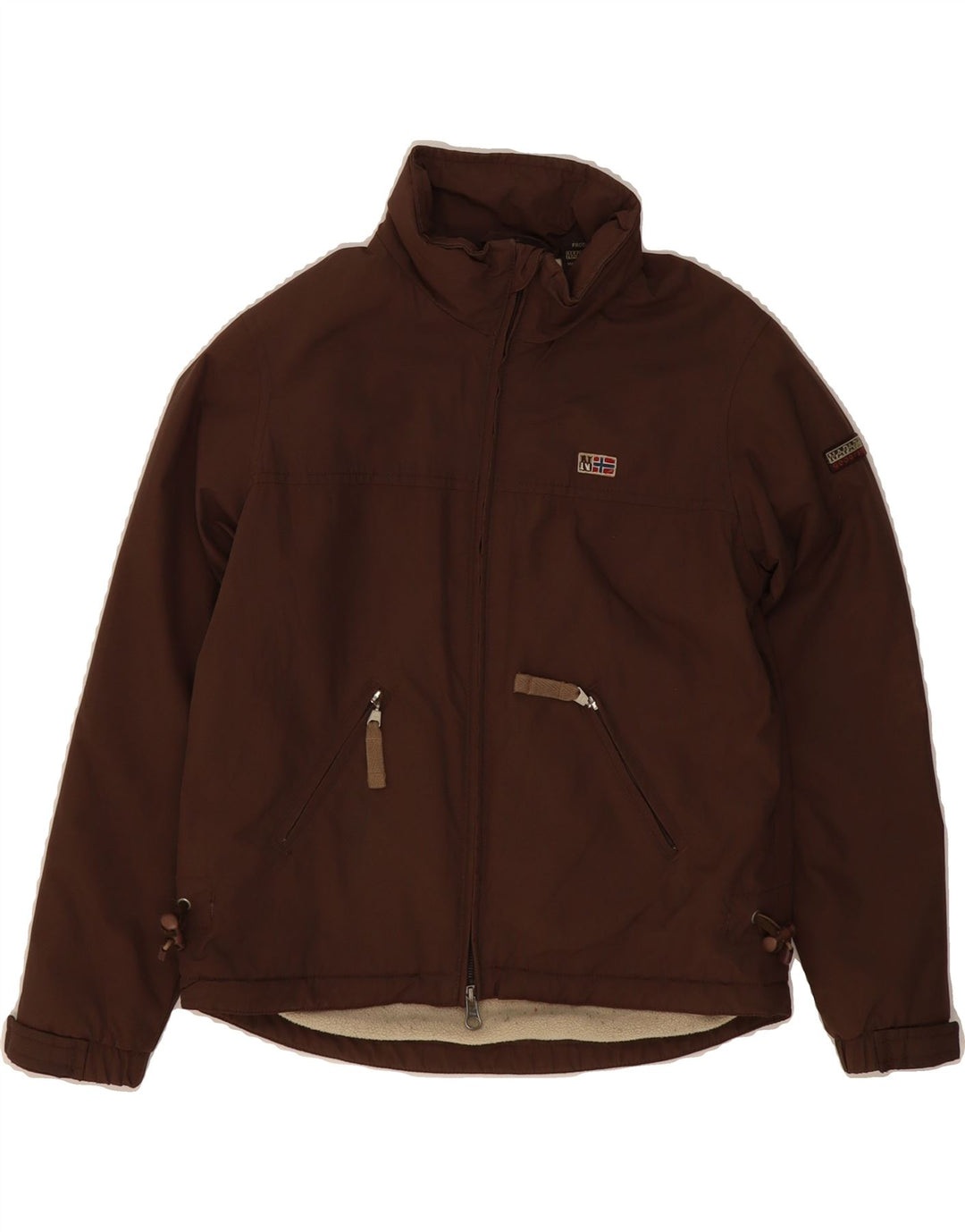 NAPAPIJRI Boys Windbreaker Jacket 7-8 Years Brown Vintage Napapijri and Second-Hand Napapijri from Messina Hembry 