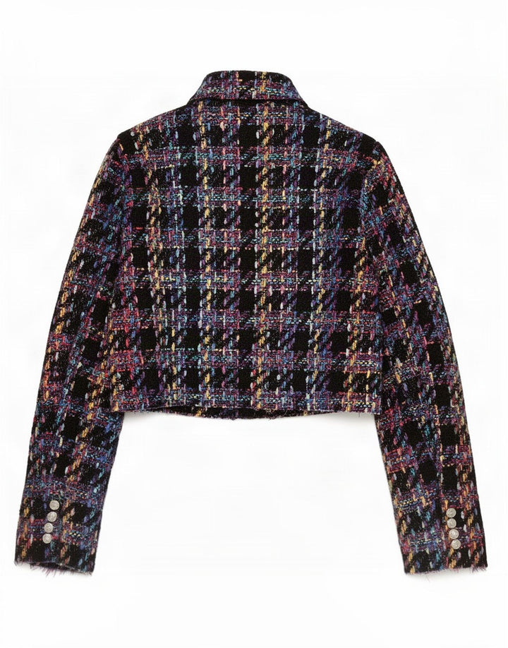 Zweireihiger Blazer von Zara für Damen, Gr. 14, groß, schwarz, kariert