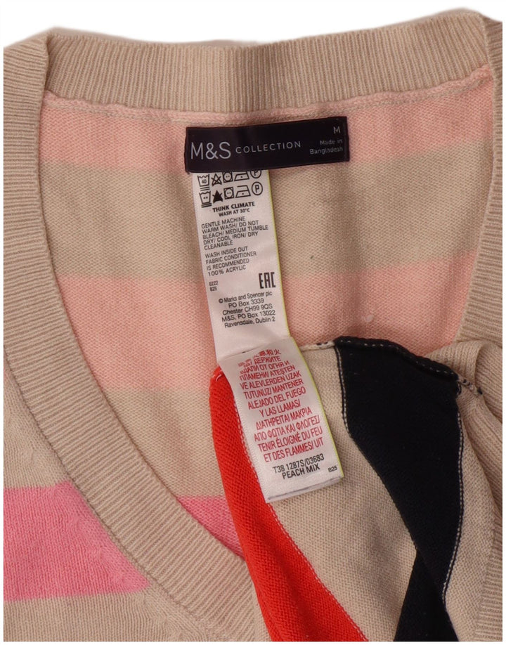MARKS & SPENCER Damen-Pullover mit V-Ausschnitt, Gr. 14, mittelmehrfarbig