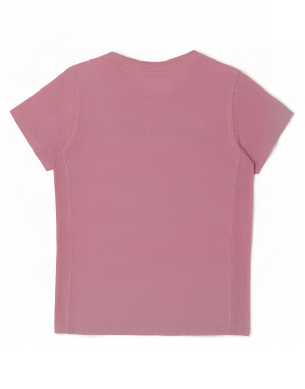 Champion Womens Graphic T-Shirt Top UK 14 Mittelrosa Baumwolle