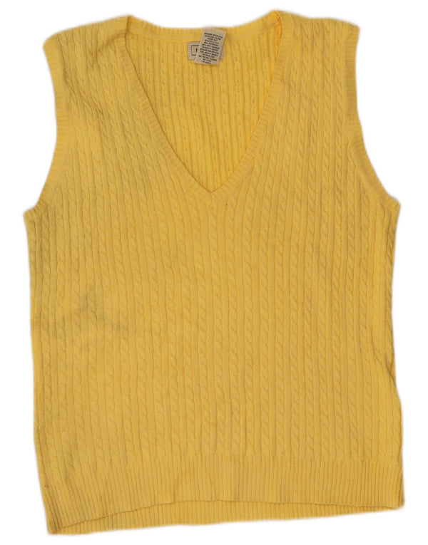 L.L.Bean Damen Weste Tank Top UK 12 Mittelgelbe Baumwolle