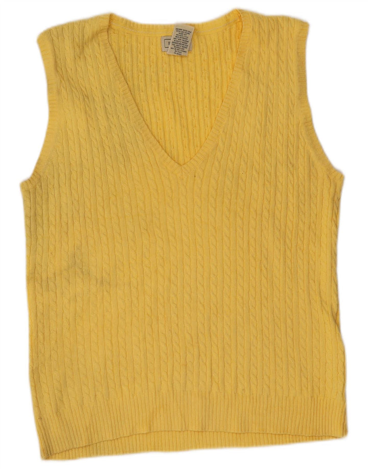 L.L.Bean Damen Weste Tank Top UK 12 Mittelgelbe Baumwolle