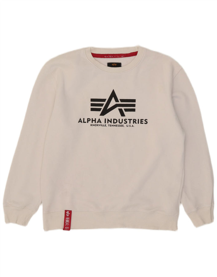 Alpha Industries Herren-Sweatshirt mit Grafik, mittelweiße Baumwolle