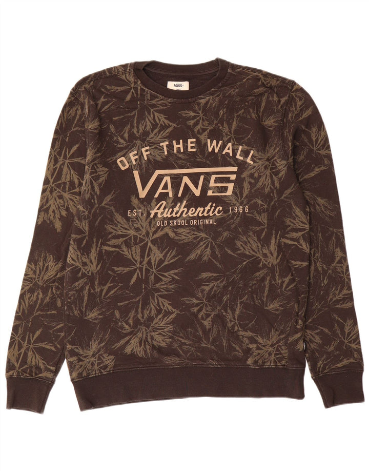 Vans Herren-Sweatshirt mit Grafik, klein, braun, geblümt, Baumwolle