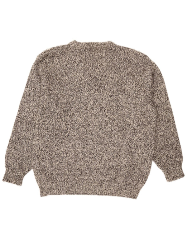 Fay Herren-Pullover mit V-Ausschnitt, 2XL, grau gesprenkelte Wolle