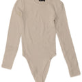 Langärmliger Damen-Body von ZARA, Gr. 8, Größe S, weiße Baumwolle