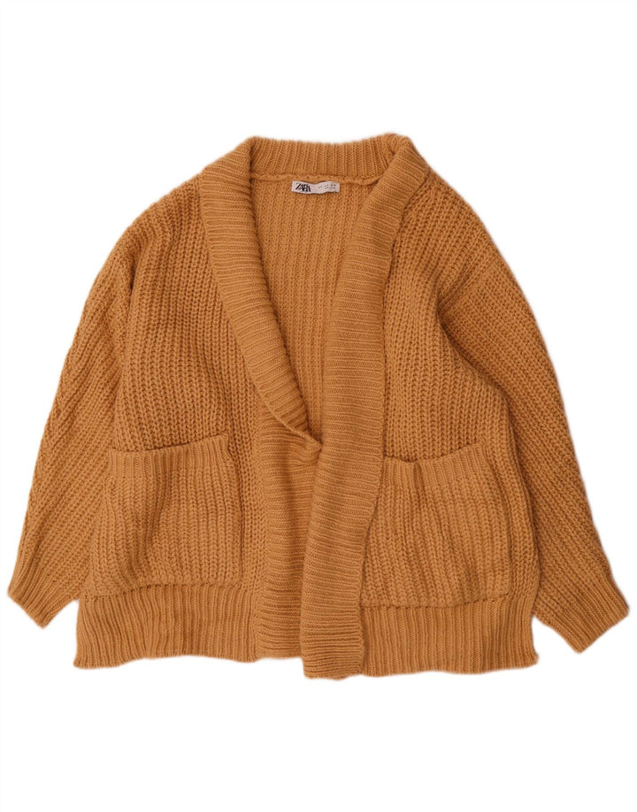 Zara Damen-Strickjacke, übergroß, offen, Gr. 10, Größe S, Braun