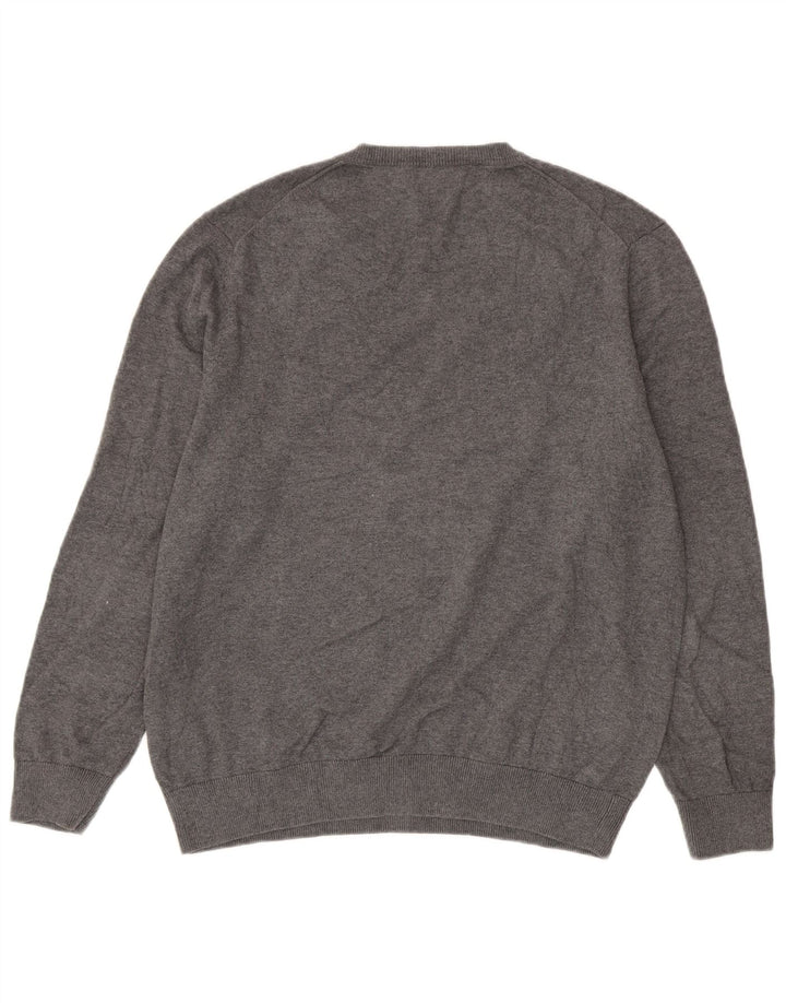 Nautica Herren-Pullover mit V-Ausschnitt, groß, graue Baumwolle
