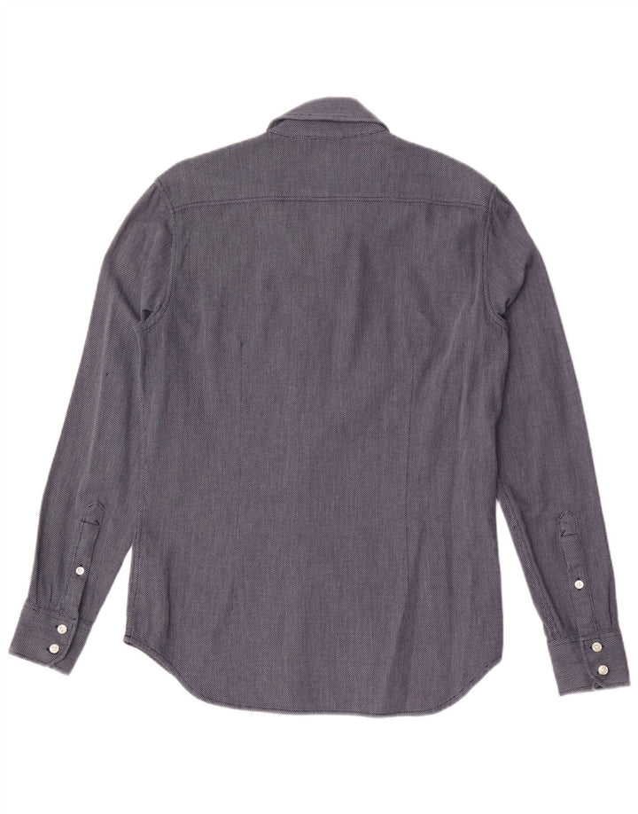 G-Star Herrenhemd Mittelblaue geometrische Baumwolle