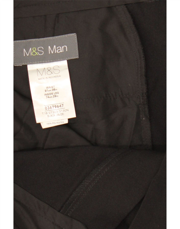 Gerade Herren-Chinohose von Marks & Spencer, W36, L29, Schwarz, Polyester