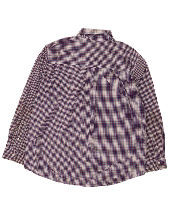 Chaps Herrenhemd XL, blaue Gingham-Baumwolle