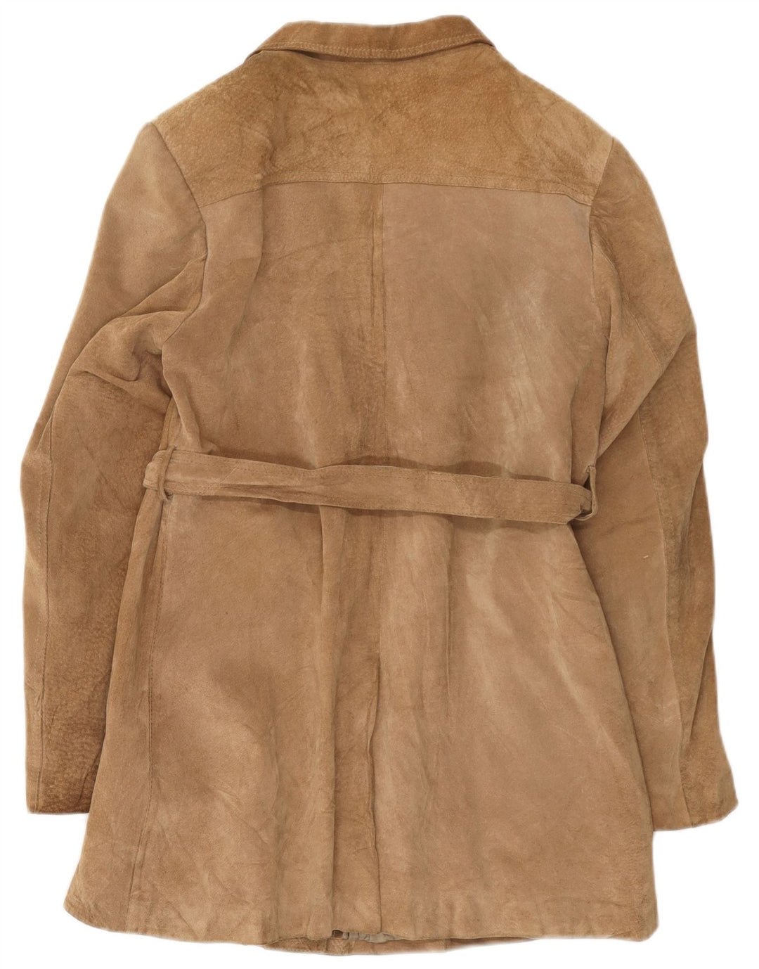 Vintage Damen Wildledermantel UK 14 Medium Beige