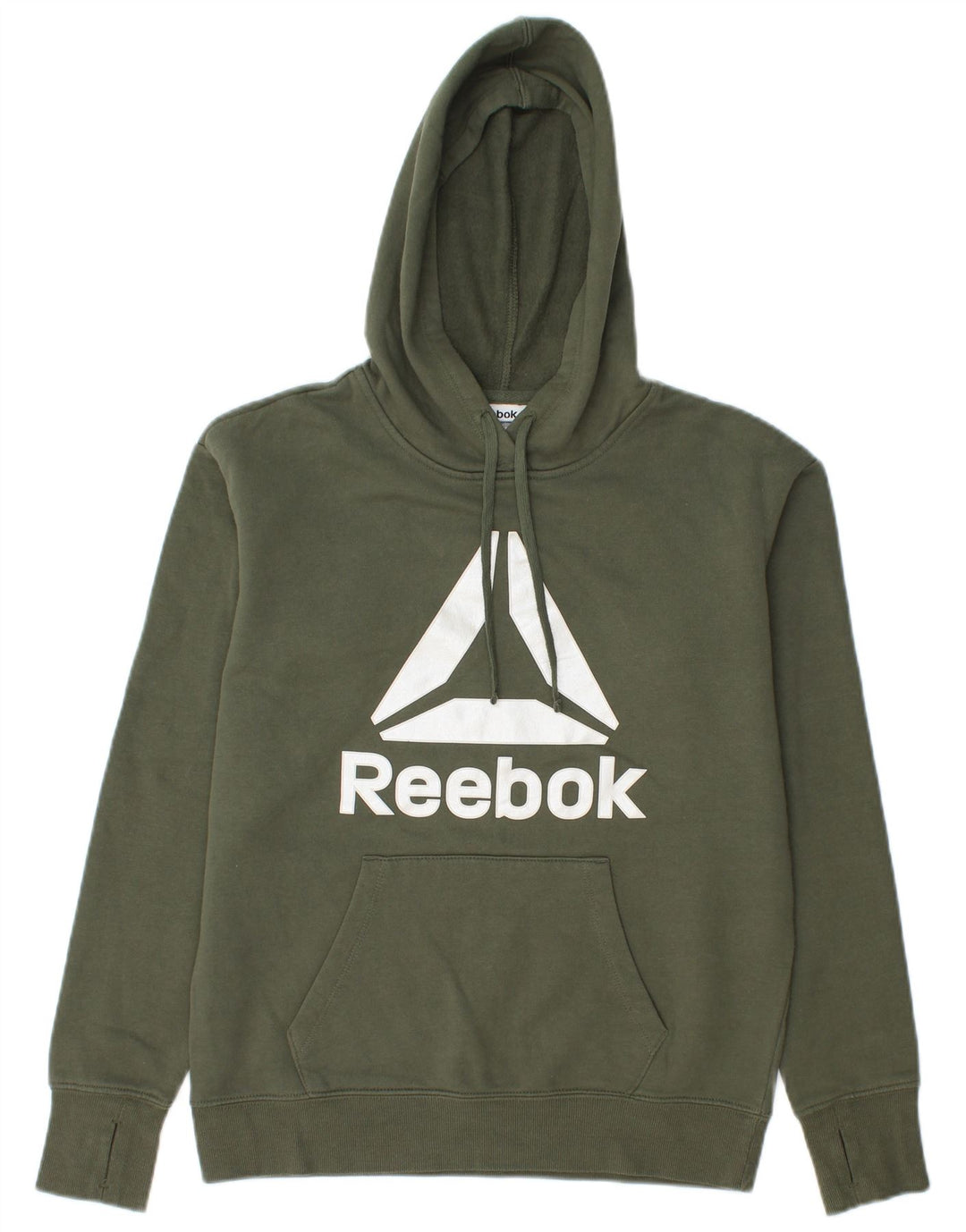 Reebok Herren Graphic Hoodie Pullover Small Khaki Baumwolle