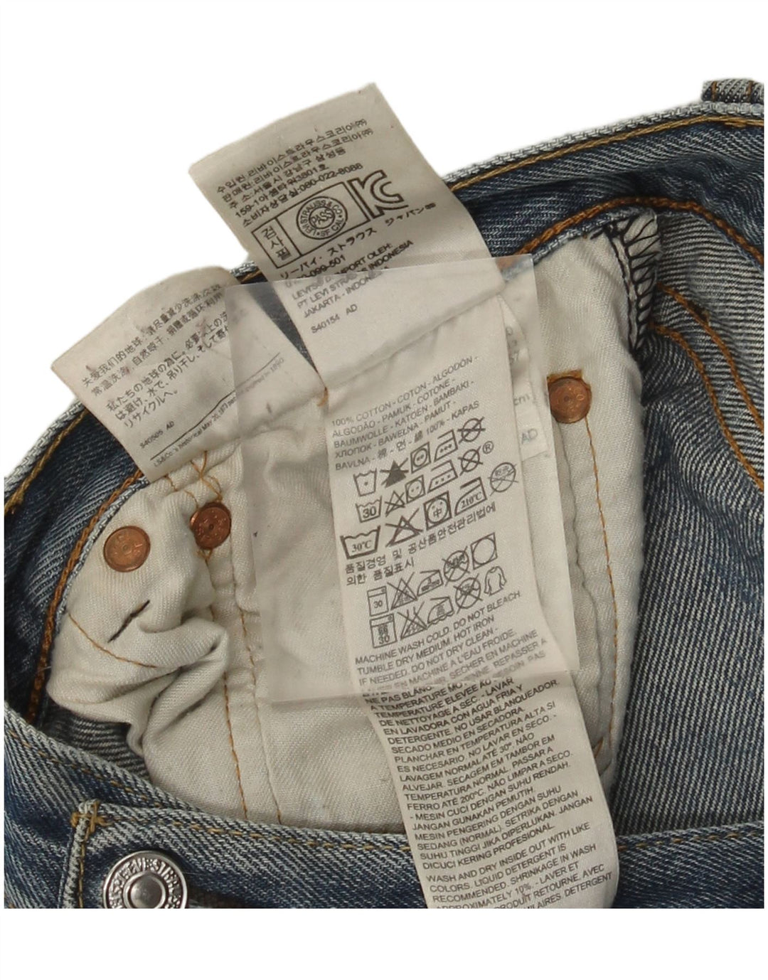 Levi's Herren 501 Straight Jeans W36 L29 Blaue Baumwolle