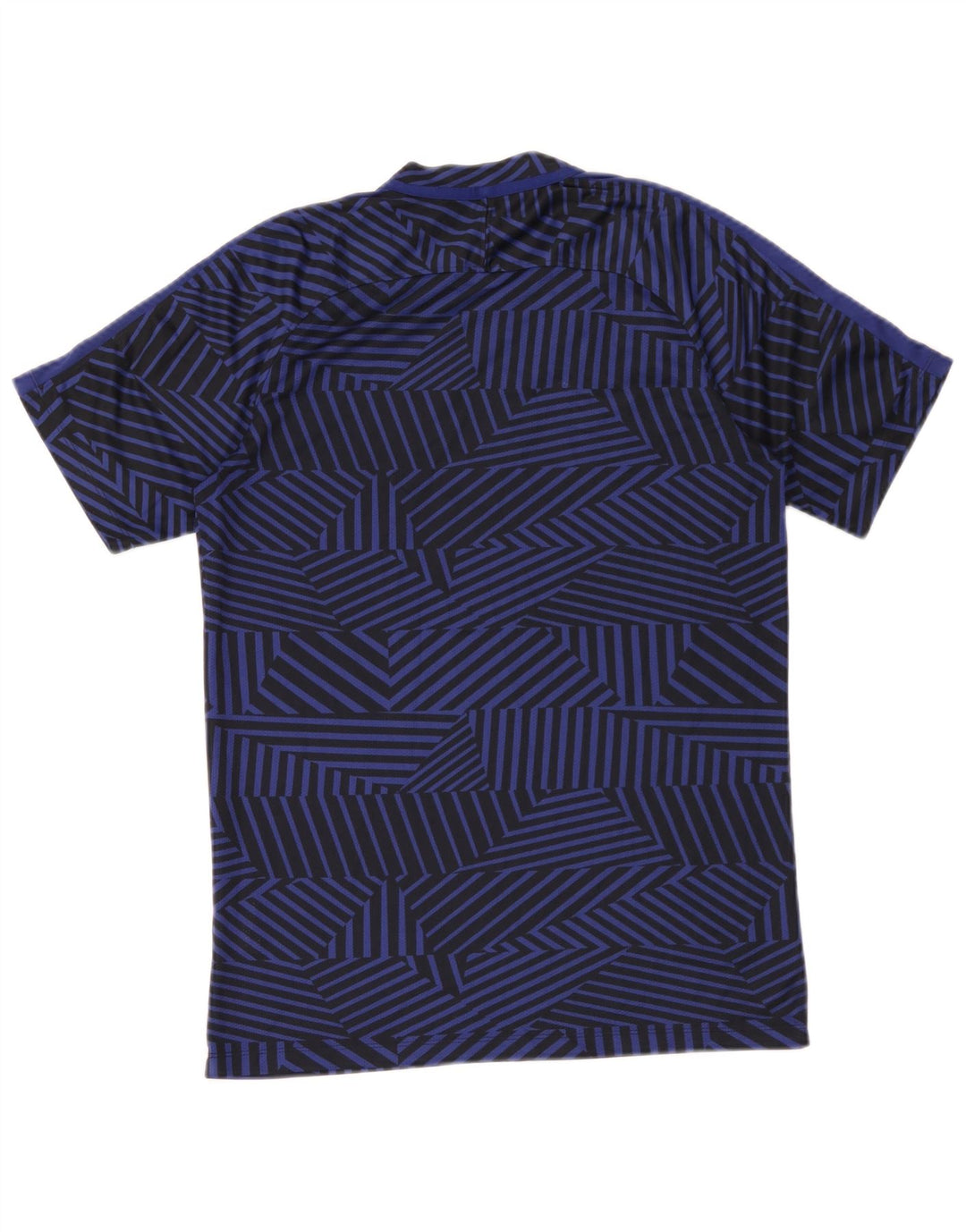 Nike Herren Dri Fit T-Shirt-Oberteil Mittelgroßes marineblaues geometrisches Polyester
