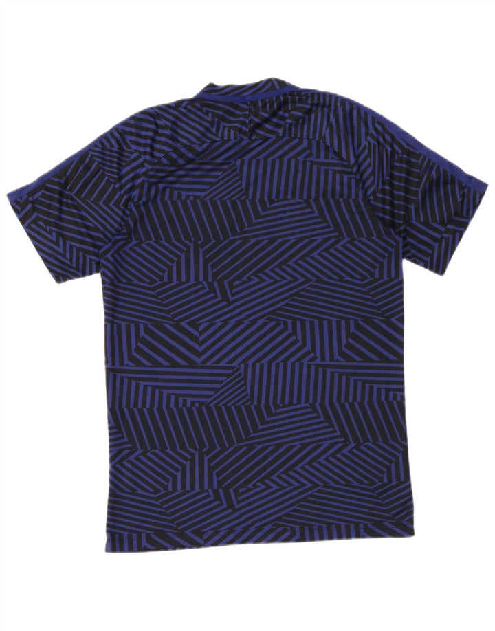 Nike Herren Dri Fit T-Shirt-Oberteil Mittelgroßes marineblaues geometrisches Polyester
