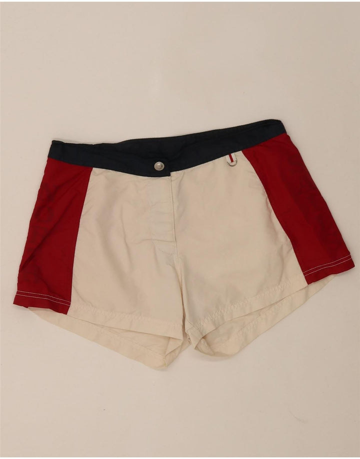 North Sails Damen-Badeshorts UK 12 Mittelweißes Colourblock-Polyamid